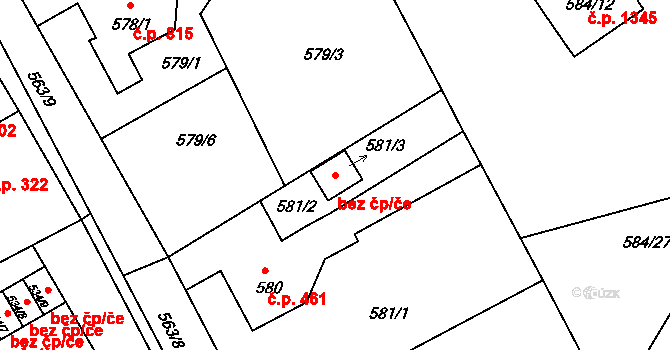 Kopřivnice 44856466 na parcele st. 581/3 v KÚ Kopřivnice, Katastrální mapa