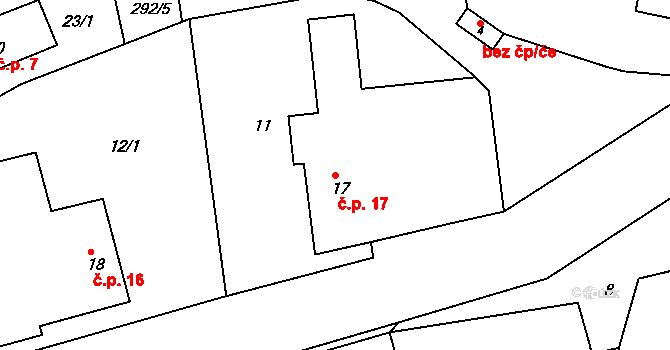 Hemže 17, Choceň na parcele st. 17 v KÚ Hemže, Katastrální mapa