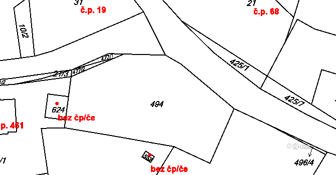 Červený Újezd 21, Katastrální mapa