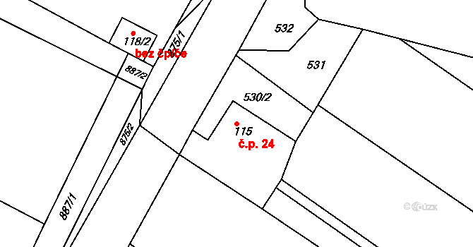 Lipec 24, Slepotice, Katastrální mapa