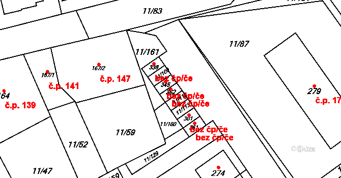 Benešov 77853466 na parcele st. 362 v KÚ Benešov u Boskovic, Katastrální mapa
