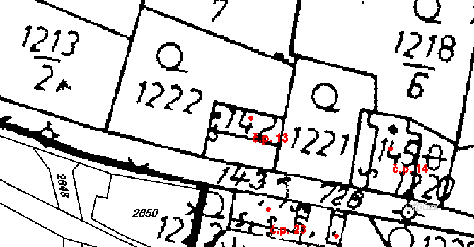 Račíněves 13, Kácov na parcele st. 142 v KÚ Kácov, Katastrální mapa