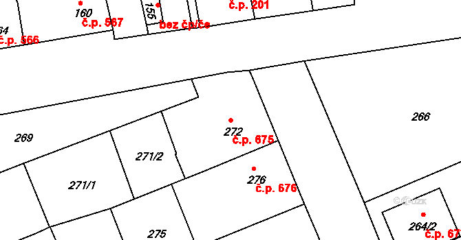 Prušánky 675 na parcele st. 272 v KÚ Prušánky, Katastrální mapa