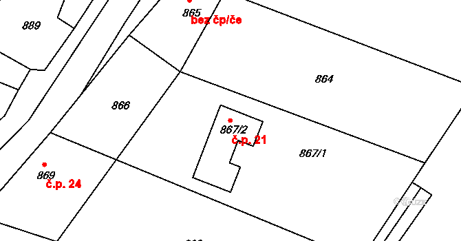Lisovice 21, Chrást na parcele st. 867/2 v KÚ Chrást u Tochovic, Katastrální mapa