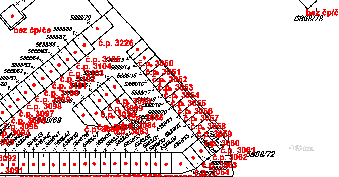 Přerov I-Město 3055, Přerov na parcele st. 5888/18 v KÚ Přerov, Katastrální mapa