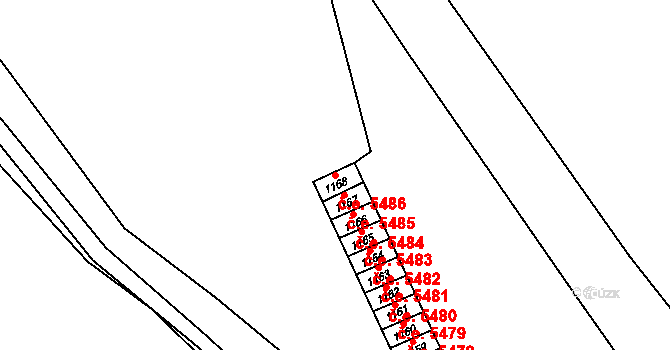 Kadaň 5486 na parcele st. 1168 v KÚ Kadaň, Katastrální mapa