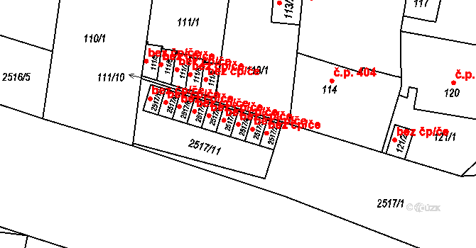 Plzeň 40229467 na parcele st. 2517/4 v KÚ Skvrňany, Katastrální mapa