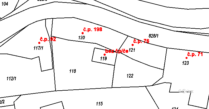 Neplachovice 43765467 na parcele st. 119 v KÚ Neplachovice, Katastrální mapa