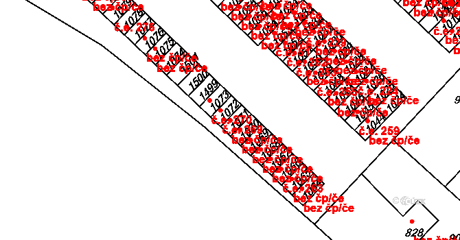 Pacov 45275467 na parcele st. 1071 v KÚ Pacov, Katastrální mapa