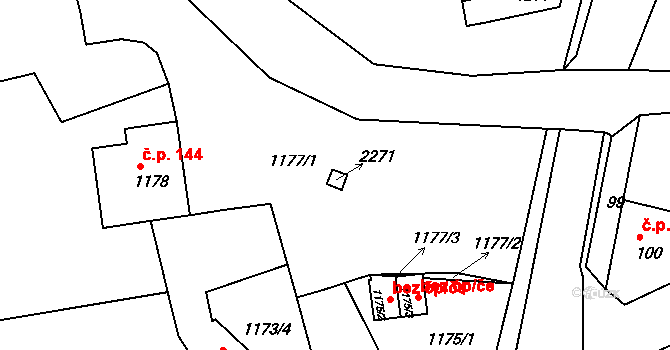 Podbořany 47057467 na parcele st. 1176 v KÚ Podbořany, Katastrální mapa