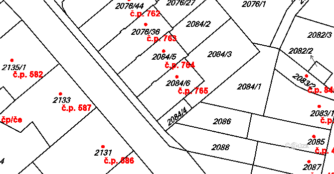 Veselí nad Lužnicí II 765, Veselí nad Lužnicí na parcele st. 2084/6 v KÚ Veselí nad Lužnicí, Katastrální mapa
