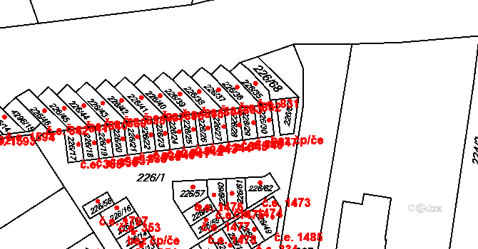 Jindřichův Hradec III 346, Jindřichův Hradec na parcele st. 226/28 v KÚ Jindřichův Hradec, Katastrální mapa