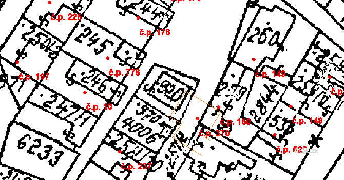 Kostice 370 na parcele st. 920 v KÚ Kostice, Katastrální mapa