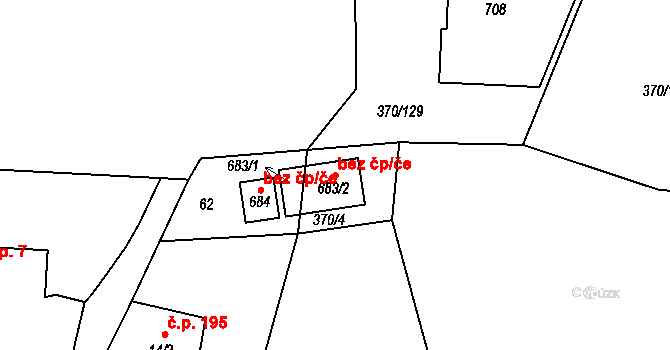 Otovice 102816468 na parcele st. 683/2 v KÚ Otovice u Karlových Var, Katastrální mapa