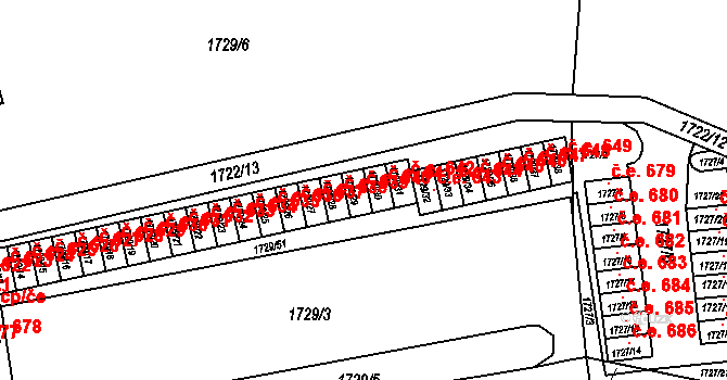 Miřetice u Klášterce nad Ohří 640, Klášterec nad Ohří na parcele st. 1729/29 v KÚ Miřetice u Klášterce nad Ohří, Katastrální mapa