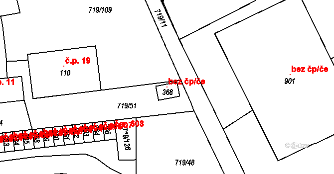 Krupka 117576468 na parcele st. 368 v KÚ Nové Modlany, Katastrální mapa