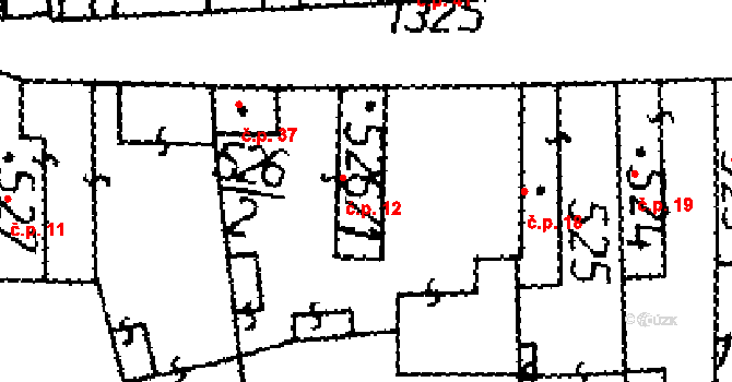 Byšičky 12, Lysá nad Labem na parcele st. 526/1 v KÚ Lysá nad Labem, Katastrální mapa