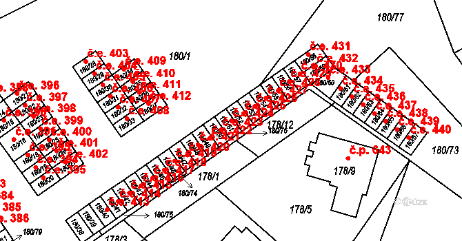 Klášterec nad Ohří 424 na parcele st. 180/51 v KÚ Klášterec nad Ohří, Katastrální mapa