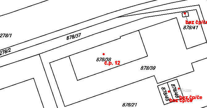 Vernéřov 12, Klášterec nad Ohří na parcele st. 878/38 v KÚ Vernéřov, Katastrální mapa