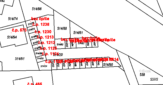 Dobšice 1224 na parcele st. 514/85 v KÚ Dobšice u Znojma, Katastrální mapa