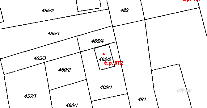 Líně 672 na parcele st. 462/2 v KÚ Líně, Katastrální mapa