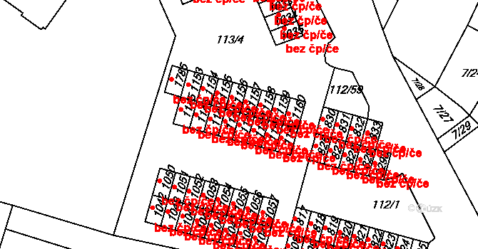 Třebíč 38387468 na parcele st. 1149 v KÚ Podklášteří, Katastrální mapa