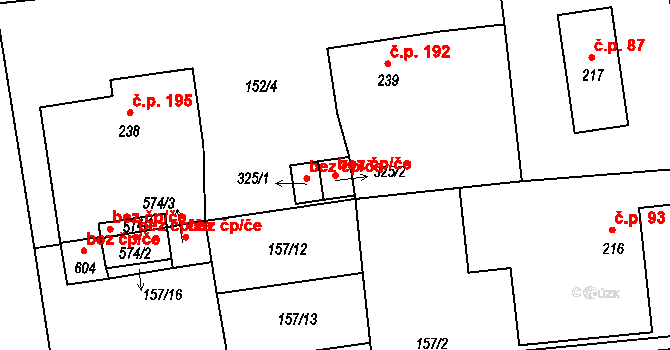 Čechtice 39313468 na parcele st. 325/2 v KÚ Čechtice, Katastrální mapa