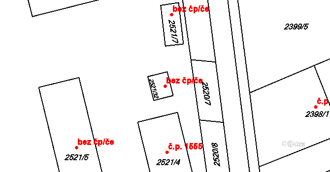 Holešov 41731468 na parcele st. 2521/32 v KÚ Holešov, Katastrální mapa
