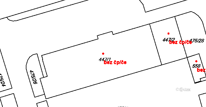 Zlín 47801468 na parcele st. 447/1 v KÚ Louky nad Dřevnicí, Katastrální mapa