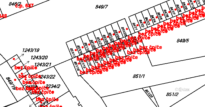 Třinec 48547468 na parcele st. 851/12 v KÚ Třinec, Katastrální mapa