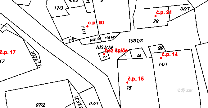 Sudoměřice u Bechyně 49548468 na parcele st. 27 v KÚ Bechyňská Smoleč, Katastrální mapa