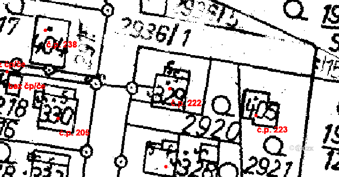 Lukavec 222 na parcele st. 329 v KÚ Lukavec u Pacova, Katastrální mapa