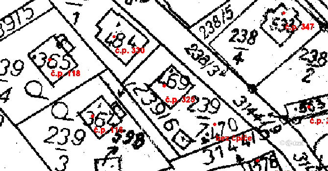 Havlíčkova Borová 325 na parcele st. 469 v KÚ Havlíčkova Borová, Katastrální mapa