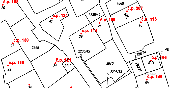 Vrbice 114 na parcele st. 39 v KÚ Vrbice u Velkých Pavlovic, Katastrální mapa