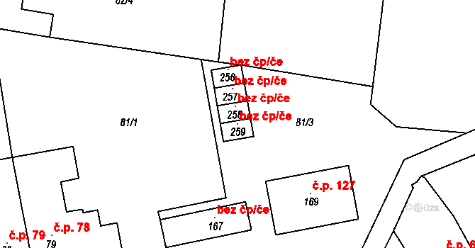 Kojetice 105573469 na parcele st. 259 v KÚ Kojetice na Moravě, Katastrální mapa