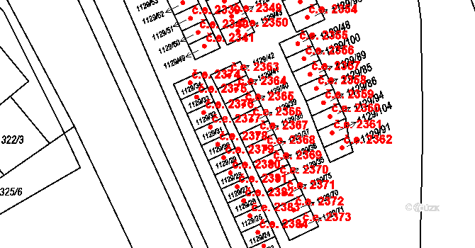 Jihlava 2366 na parcele st. 1129/39 v KÚ Jihlava, Katastrální mapa