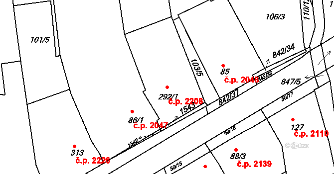 Nětčice 2208, Kyjov na parcele st. 292/1 v KÚ Nětčice u Kyjova, Katastrální mapa