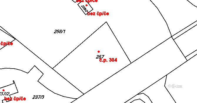 Liberec VI-Rochlice 304, Liberec na parcele st. 257 v KÚ Rochlice u Liberce, Katastrální mapa