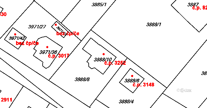 Česká Lípa 3252 na parcele st. 3888/10 v KÚ Česká Lípa, Katastrální mapa