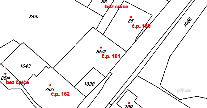 Český Herálec 161, Herálec na parcele st. 85/2 v KÚ Český Herálec, Katastrální mapa