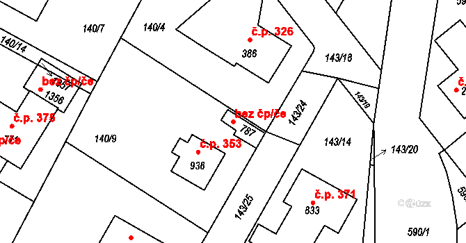 Vrané nad Vltavou 39640469 na parcele st. 787 v KÚ Vrané nad Vltavou, Katastrální mapa