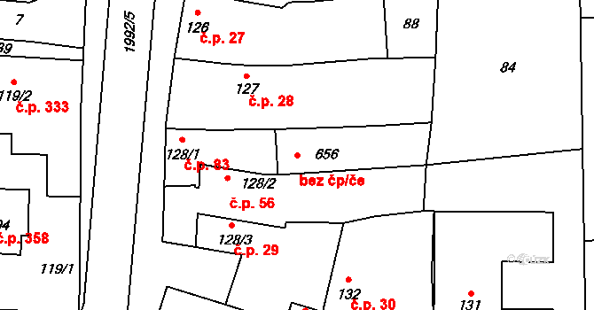 Zlín 41195469 na parcele st. 656 v KÚ Louky nad Dřevnicí, Katastrální mapa