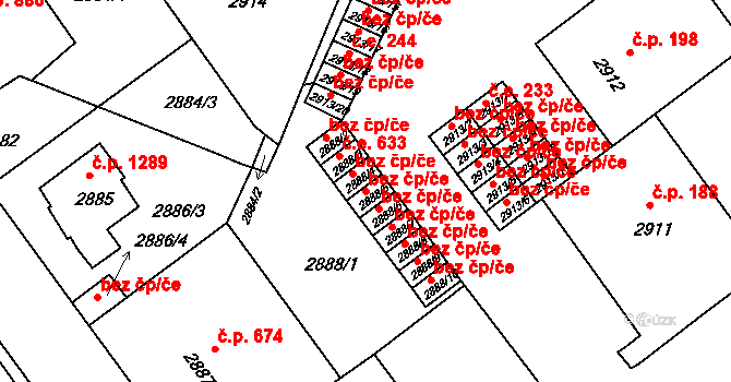 Litoměřice 47618469 na parcele st. 2888/5 v KÚ Litoměřice, Katastrální mapa