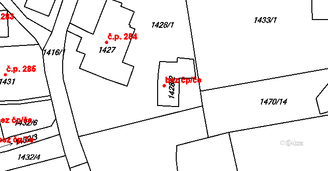 Raspenava 49435469 na parcele st. 1428/2 v KÚ Raspenava, Katastrální mapa