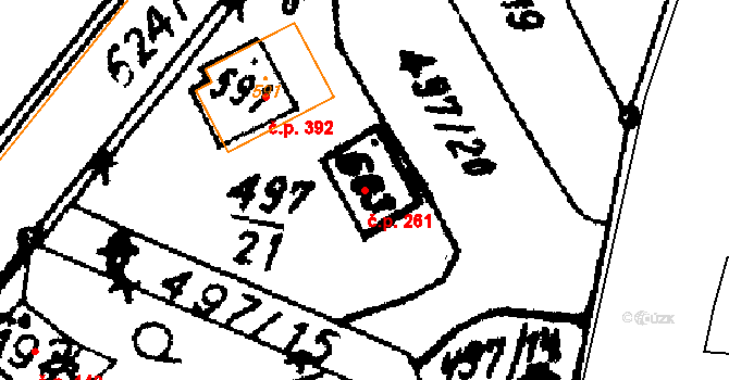 Nasavrky 261 na parcele st. 503 v KÚ Nasavrky, Katastrální mapa