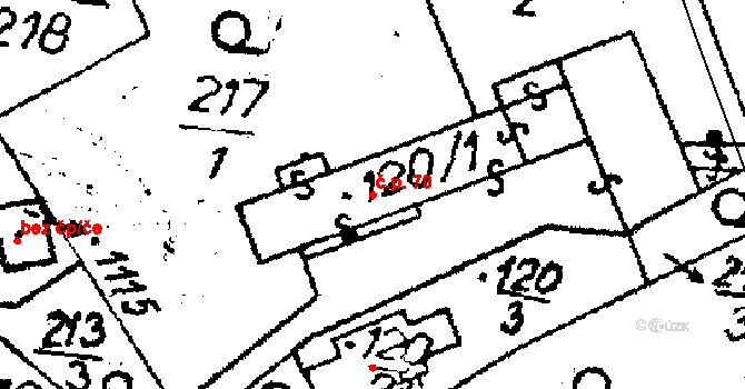 Libina 70 na parcele st. 6688 v KÚ Horní Libina, Katastrální mapa
