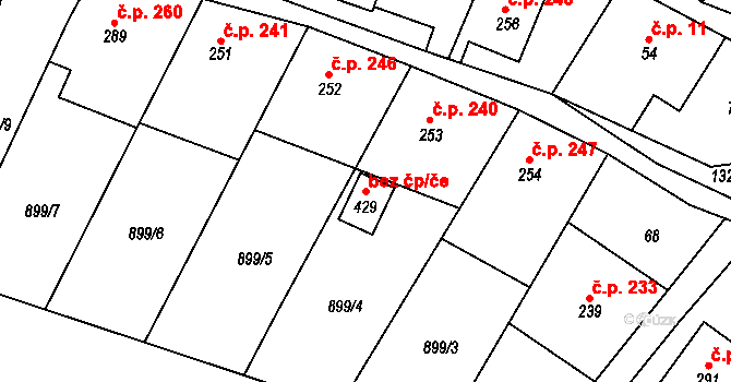 Ruda nad Moravou 96682469 na parcele st. 429 v KÚ Hrabenov, Katastrální mapa
