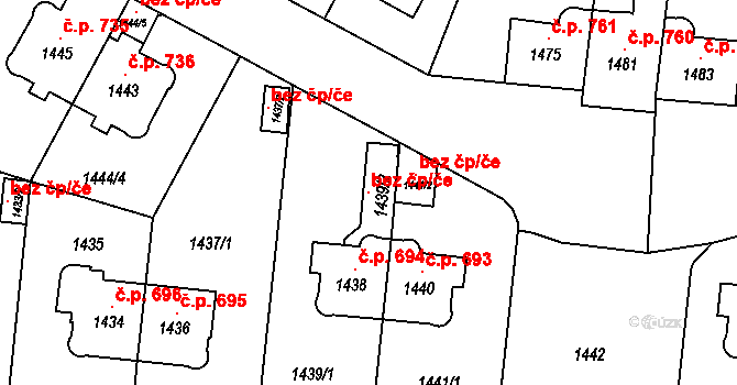 Praha 100477470 na parcele st. 1439/2 v KÚ Břevnov, Katastrální mapa