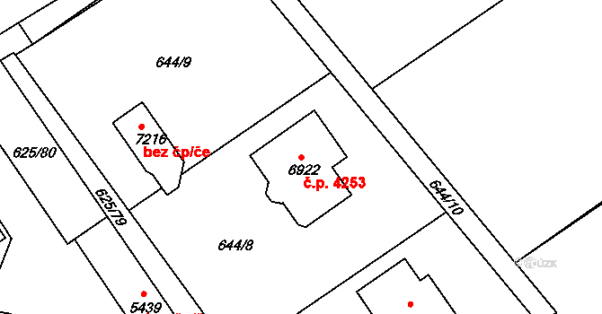 Kroměříž 4253 na parcele st. 6922 v KÚ Kroměříž, Katastrální mapa