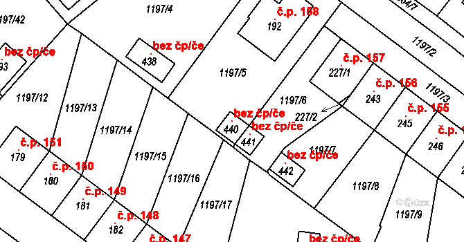 Lípa 105766470 na parcele st. 440 v KÚ Lípa u Havlíčkova Brodu, Katastrální mapa